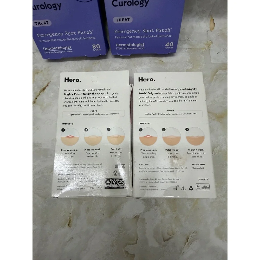 Curology & Hero Mighty Patch Blemish Bundle 180ct Hydrocolloid Spot Patches